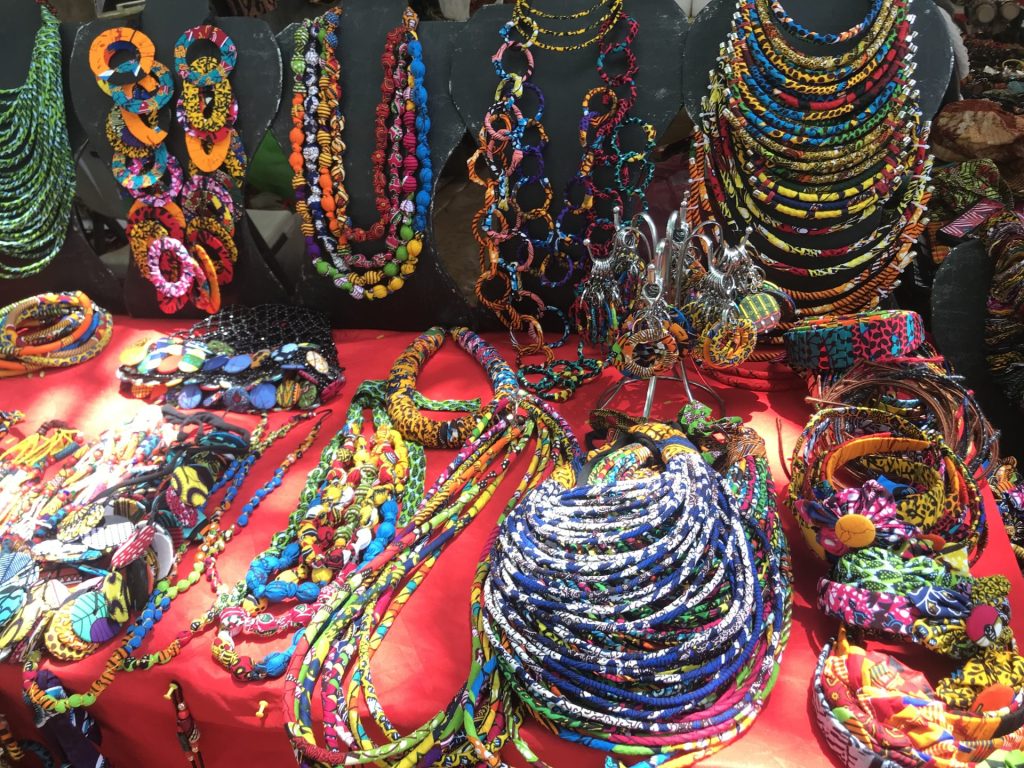 Colourful Ghanaian jewellery at the Green Butterfly Market